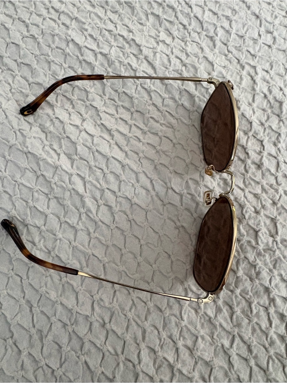 Coach Gold Metal Frame Sunglasses with Dark Brown Lenses - Picture 3 of 9